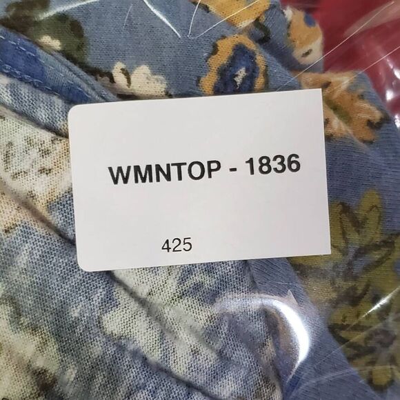 Sonoma Woman's 3x Plus Blue Floral Top - Picture 7 of 7